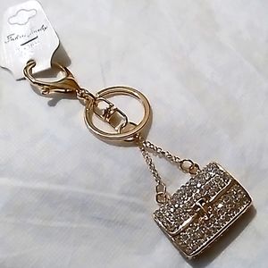 Fashion Jewelry rhinestone purse keychain and purse charm,